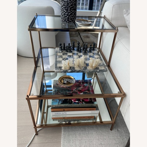 Used West Elm Antique Brass Side Table for sale on AptDeco