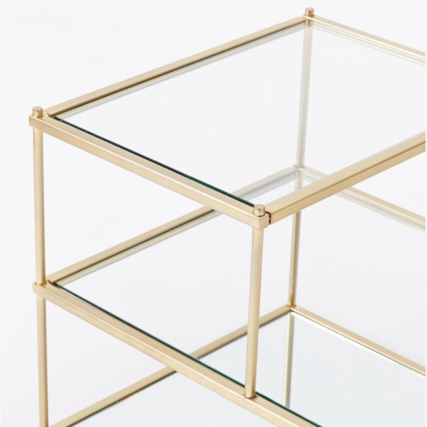 West Elm Antique Brass Side Table - image-3