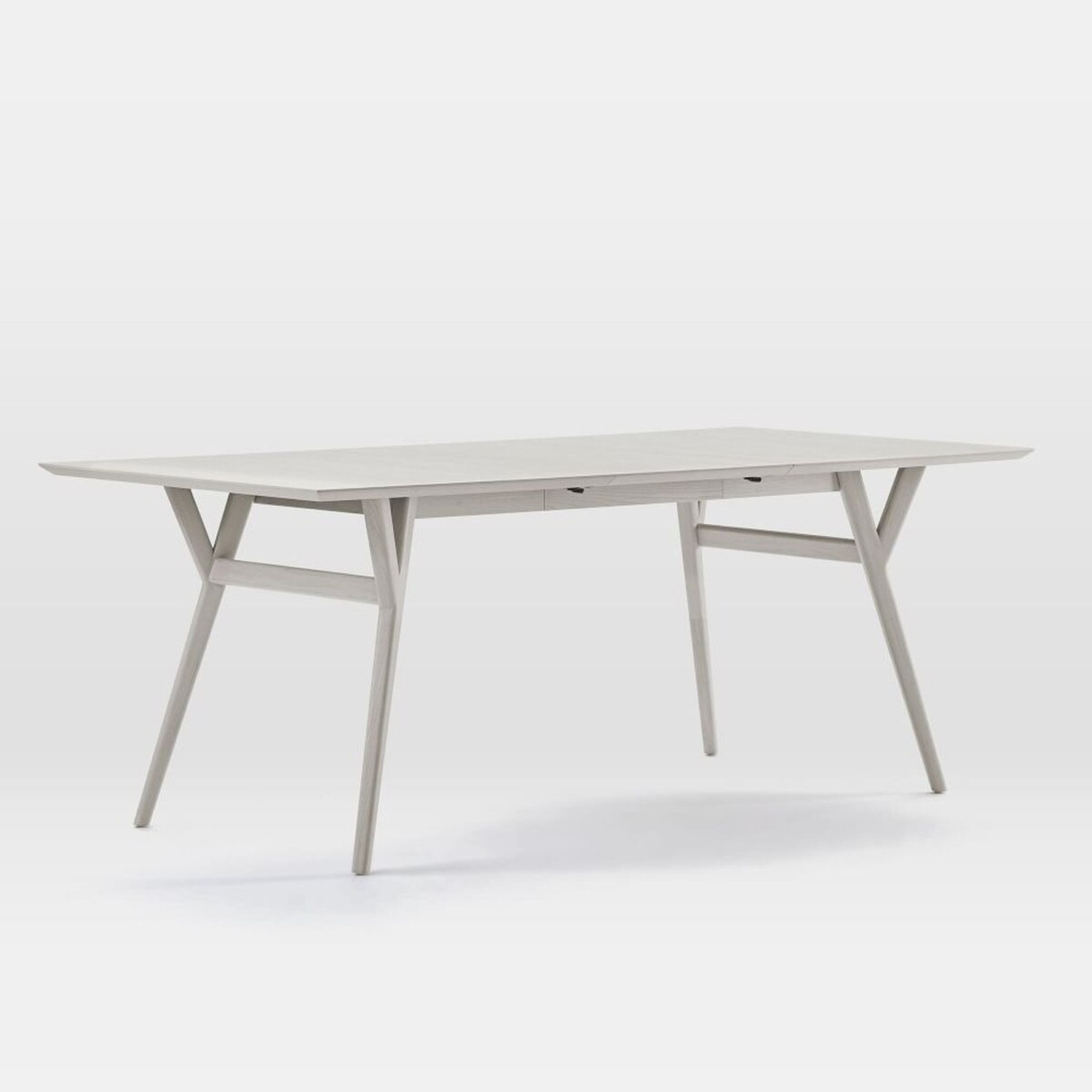 West Elm Light Gray Wood Extendable Dining Table - image-4