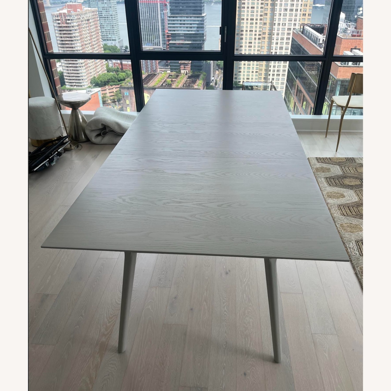 West Elm Light Gray Wood Extendable Dining Table - image-6