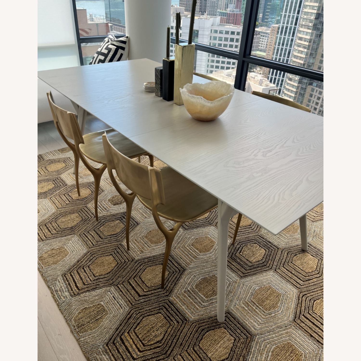 West Elm Light Gray Wood Extendable Dining Table - image-2