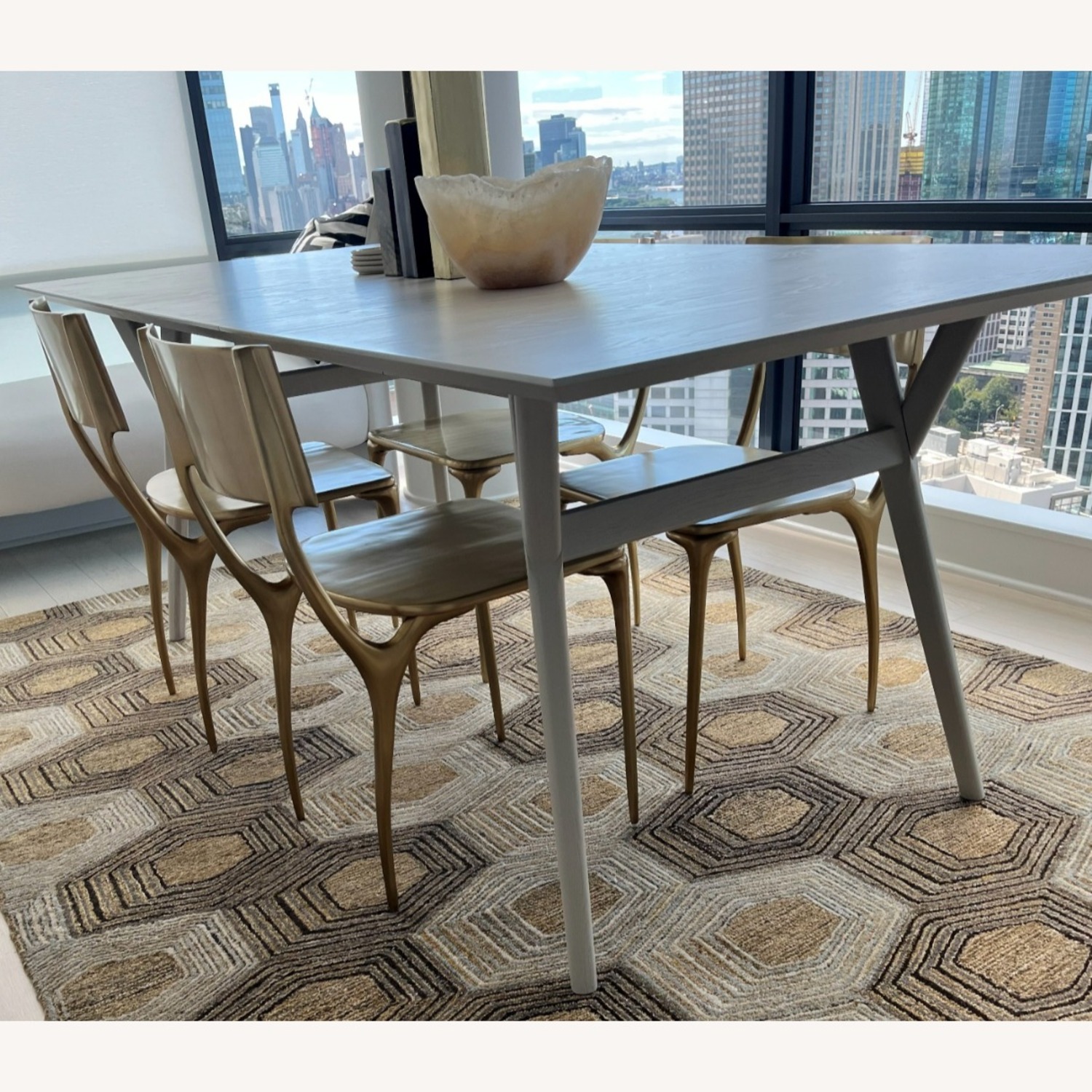West Elm Light Gray Wood Extendable Dining Table - image-1