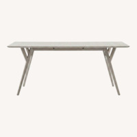 West Elm Light Gray Wood Extendable Dining Table