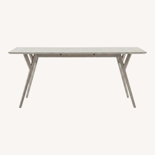 Used West Elm Light Gray Wood Extendable Dining Table for sale on AptDeco