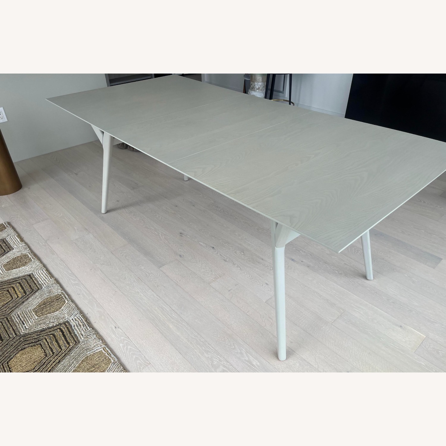 West Elm Light Gray Wood Extendable Dining Table - image-7