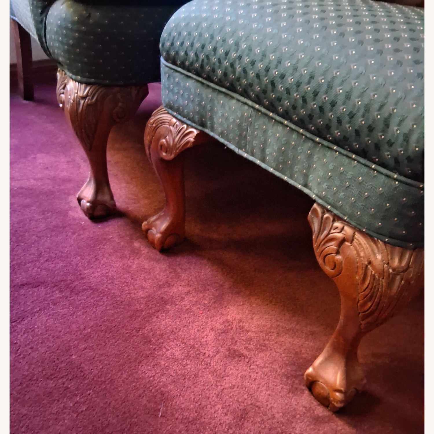 Green Fabric Armchair - image-3
