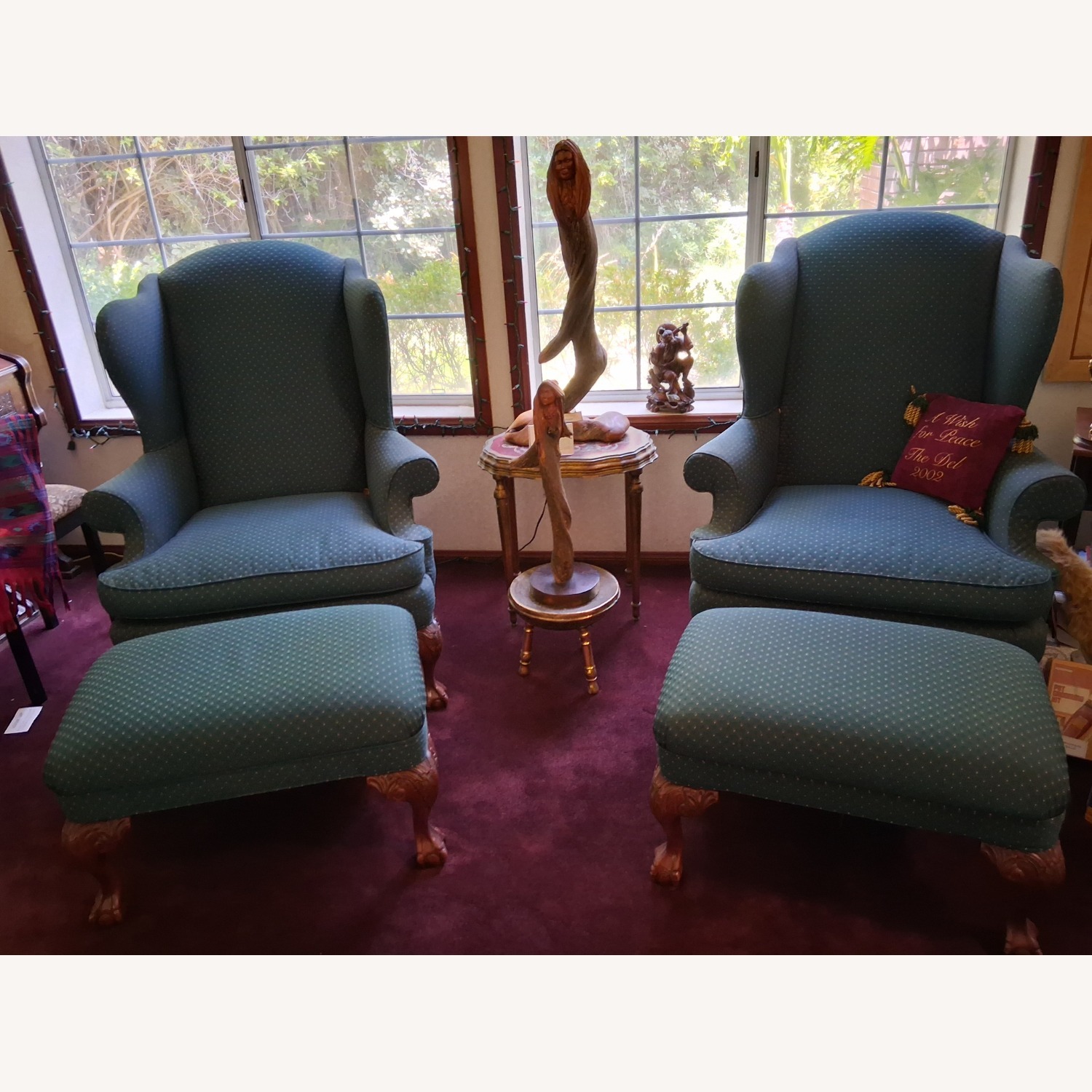 Green Fabric Armchair - image-1