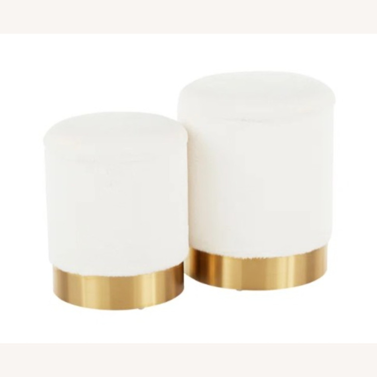 Houzz White Fabric Stools - image-3