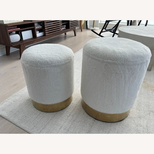 Used Houzz White Fabric Stools for sale on AptDeco