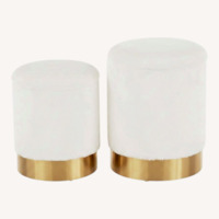 Houzz White Fabric Stools