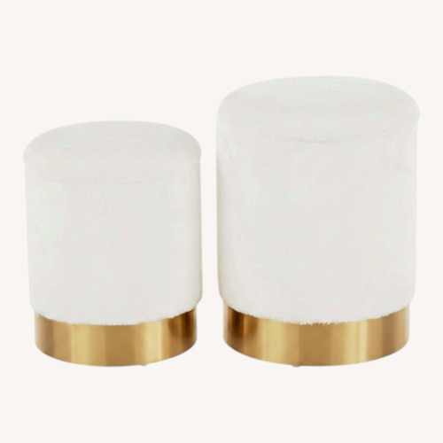 Used Houzz White Fabric Stools for sale on AptDeco