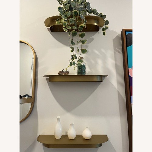 Used CB2 Collar Set of 4 - Brass Wall Shelf for sale on AptDeco