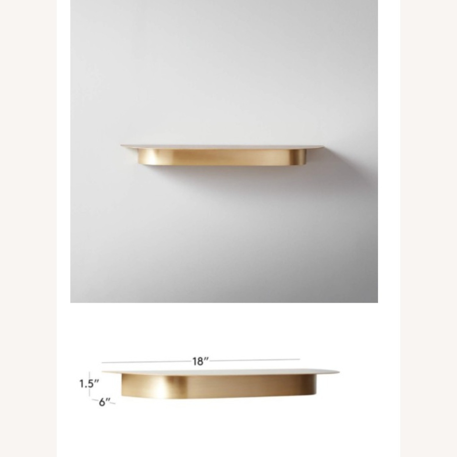 CB2 Collar Set of 4 - Brass Wall Shelf - image-3