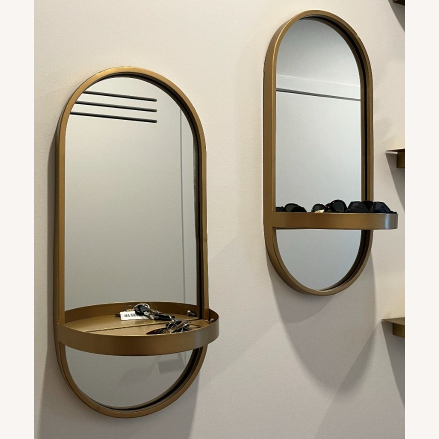 Amazon Set of 2 Decorative Mirrors and Shelf - image-1