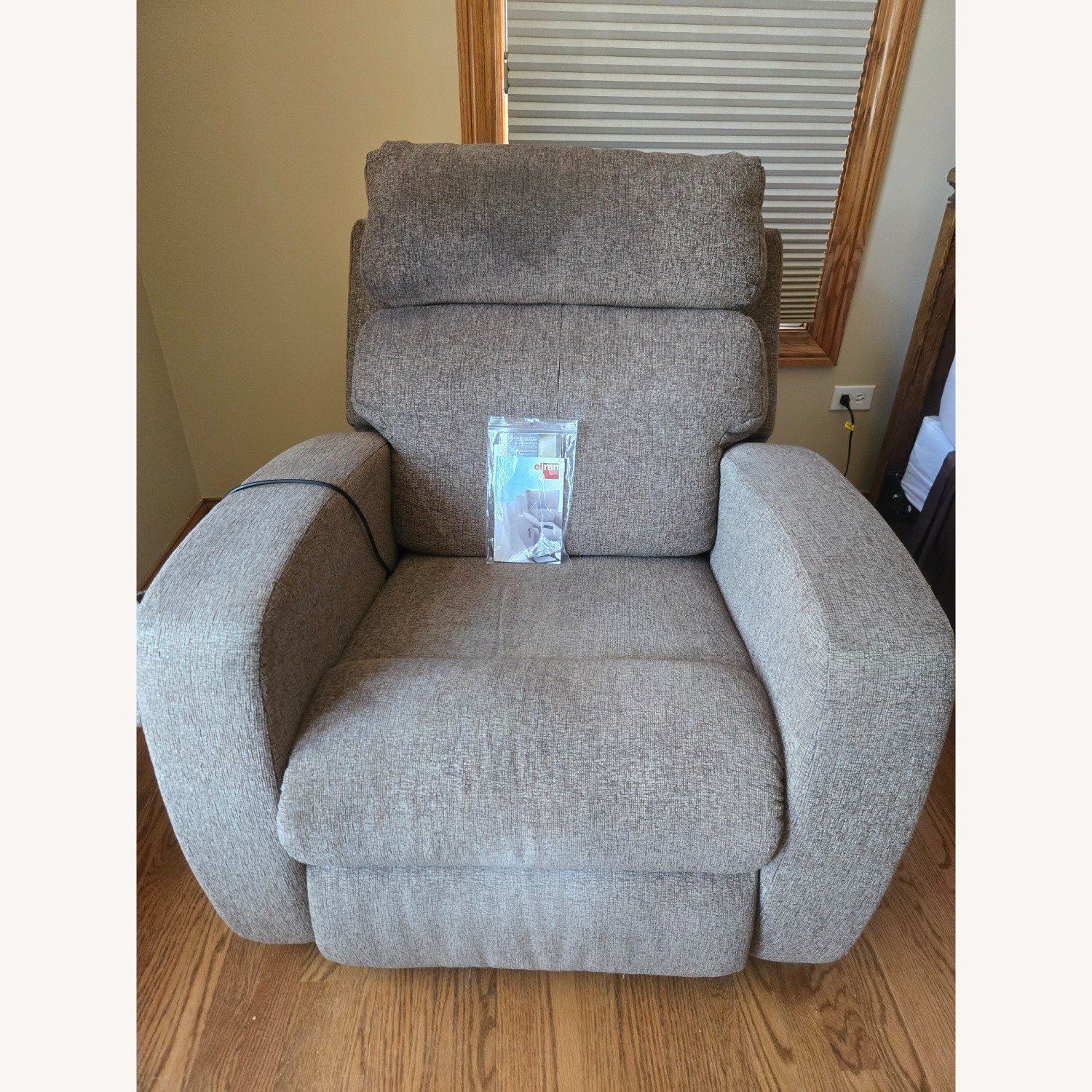 Light Brown Fabric Power Recliner - image-1