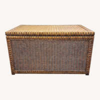 Large Wicker Storage Trunk / Blanket Chest