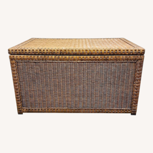 Used Large Wicker Storage Trunk / Blanket Chest for sale on AptDeco