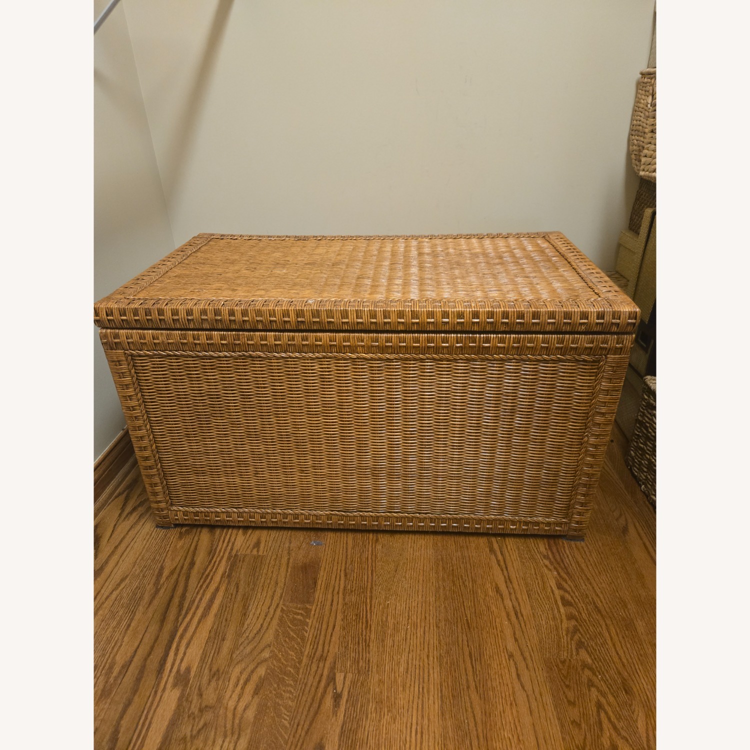 Large Wicker Storage Trunk / Blanket Chest - image-7