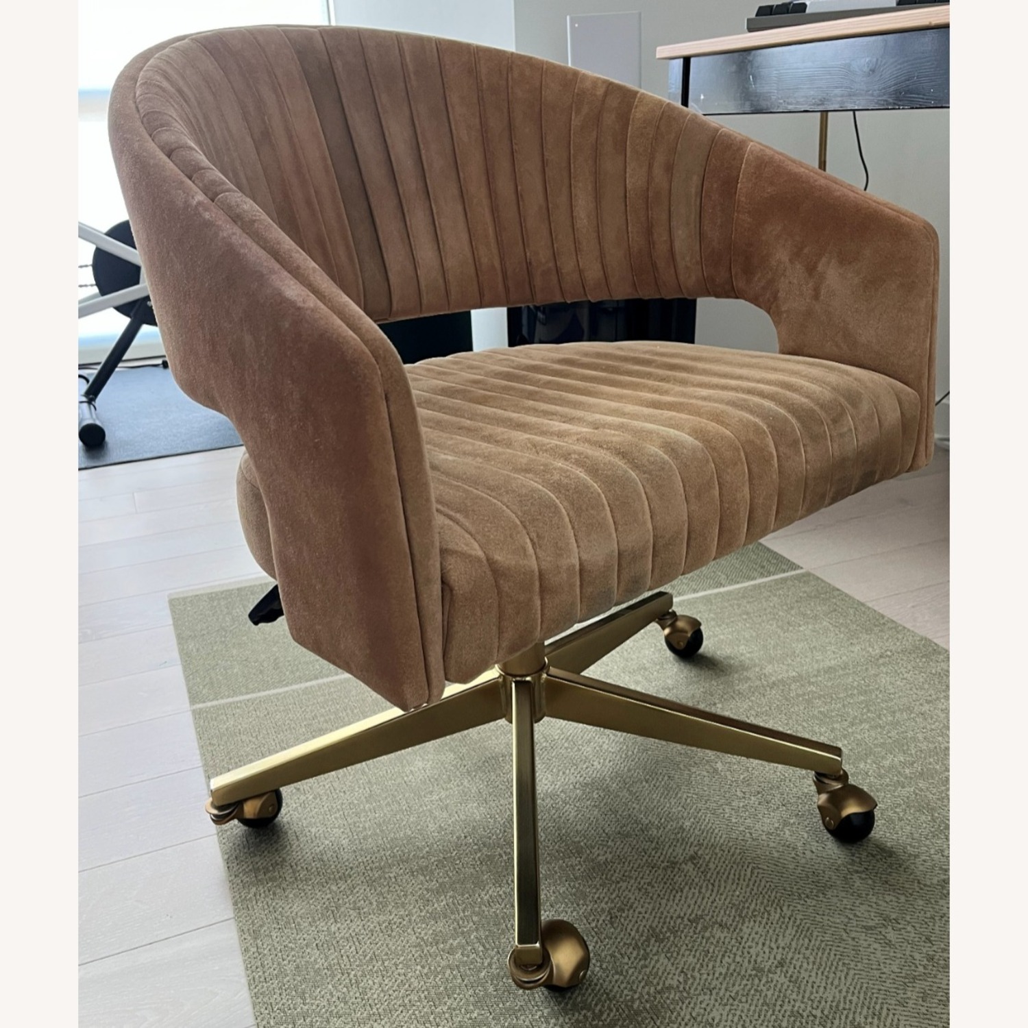 CB2 Channel Suede Office Chair - image-1
