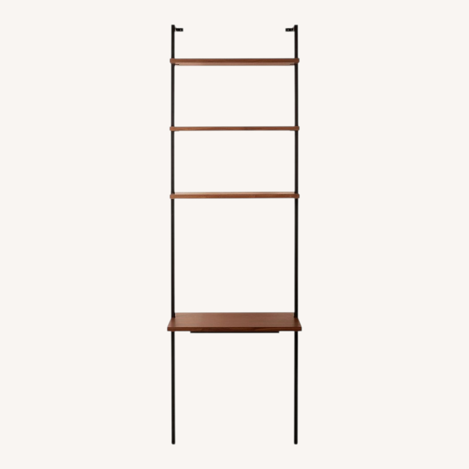 CB2 Walnut Wood Wall Mount Desk with Shelves - image-0