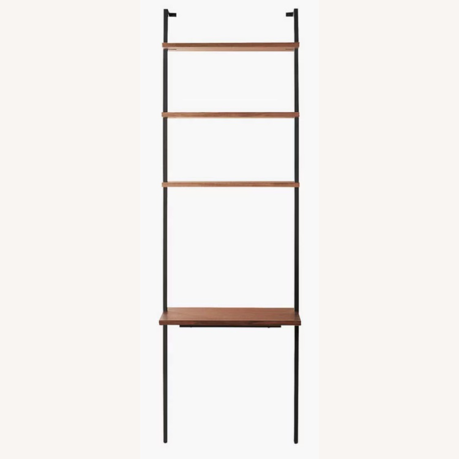 CB2 Walnut Wood Wall Mount Desk with Shelves - image-2