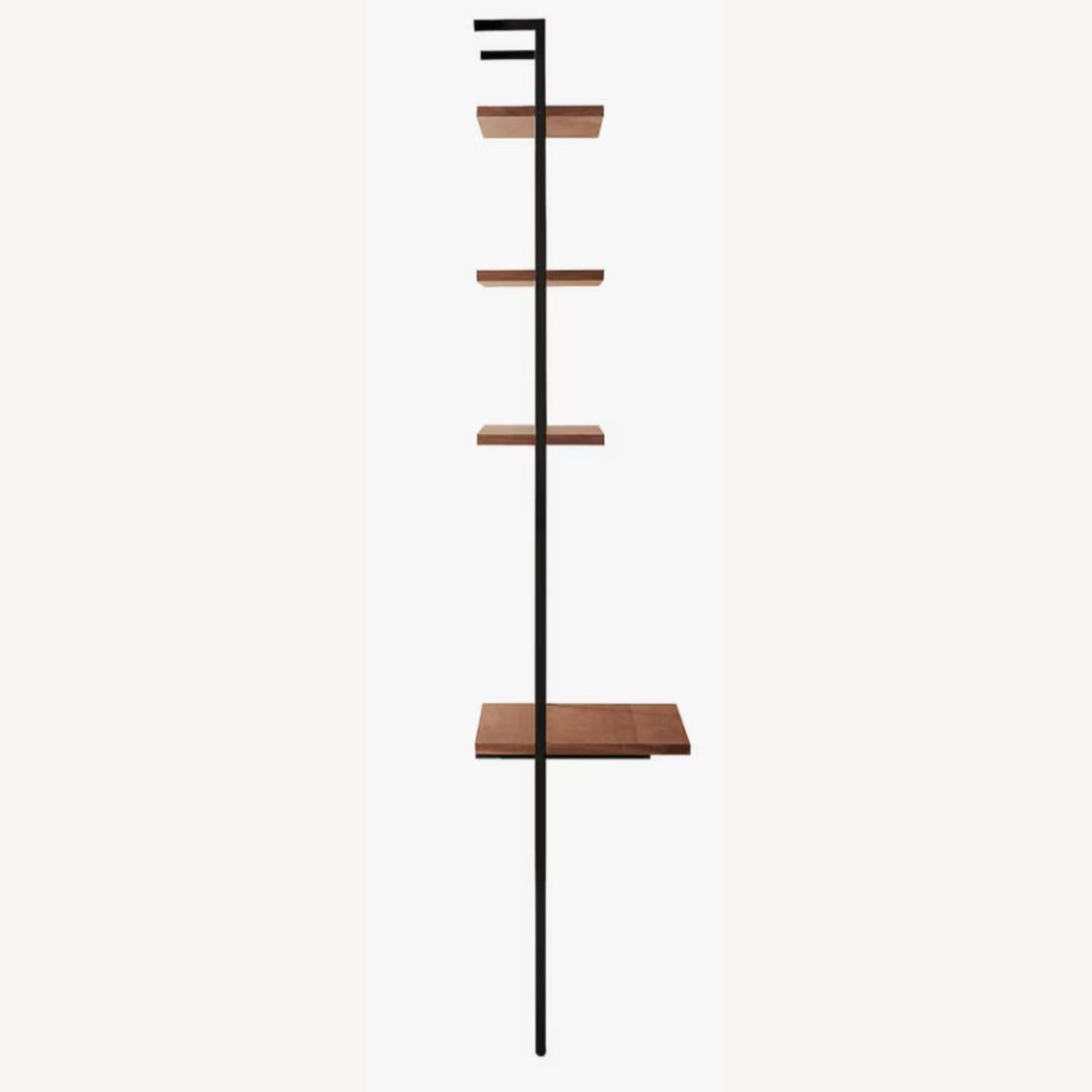 CB2 Walnut Wood Wall Mount Desk with Shelves - image-3