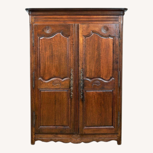 Used Large Antique Armoire Fitted with Shelves for sale on AptDeco