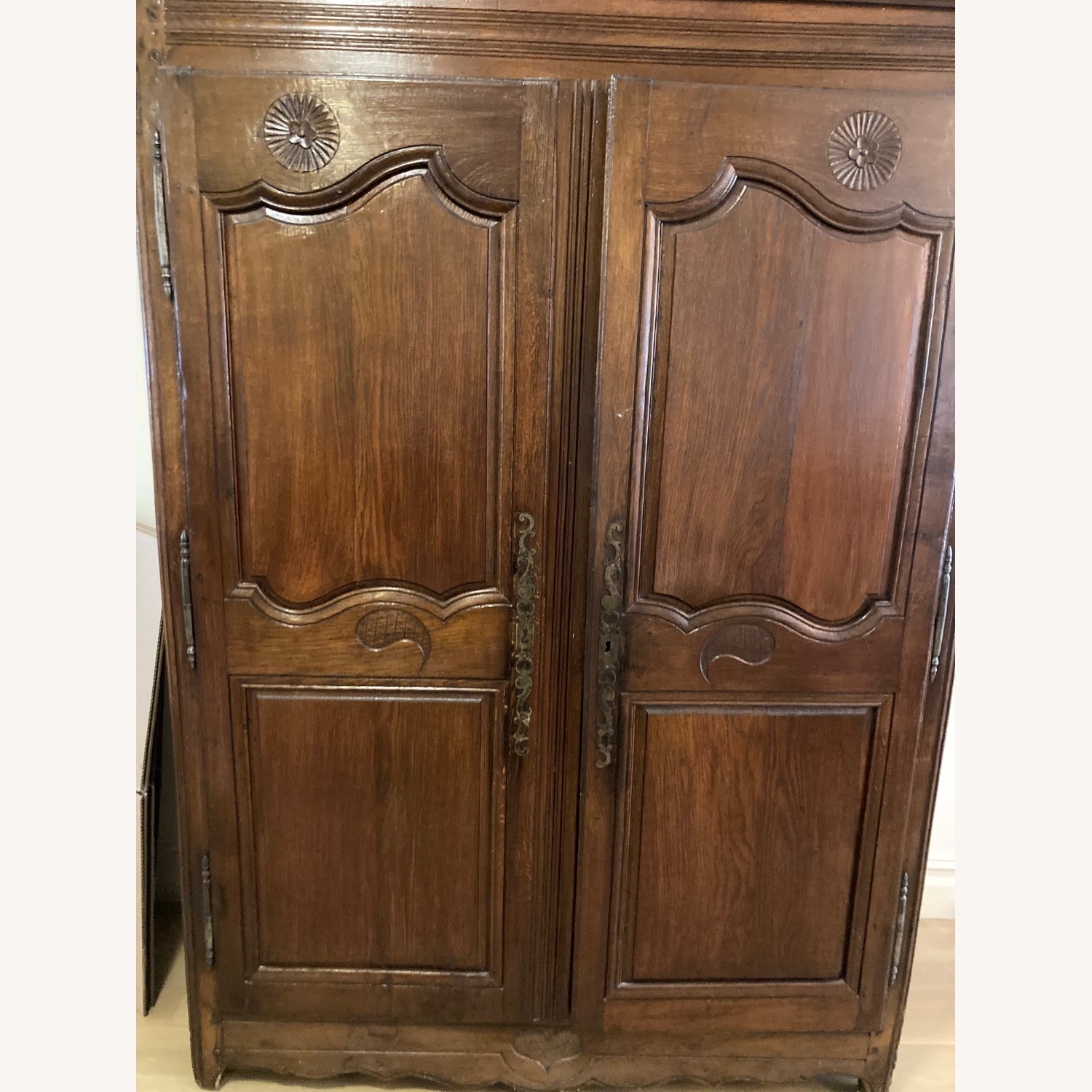 Large Antique Armoire Fitted with Shelves - image-5