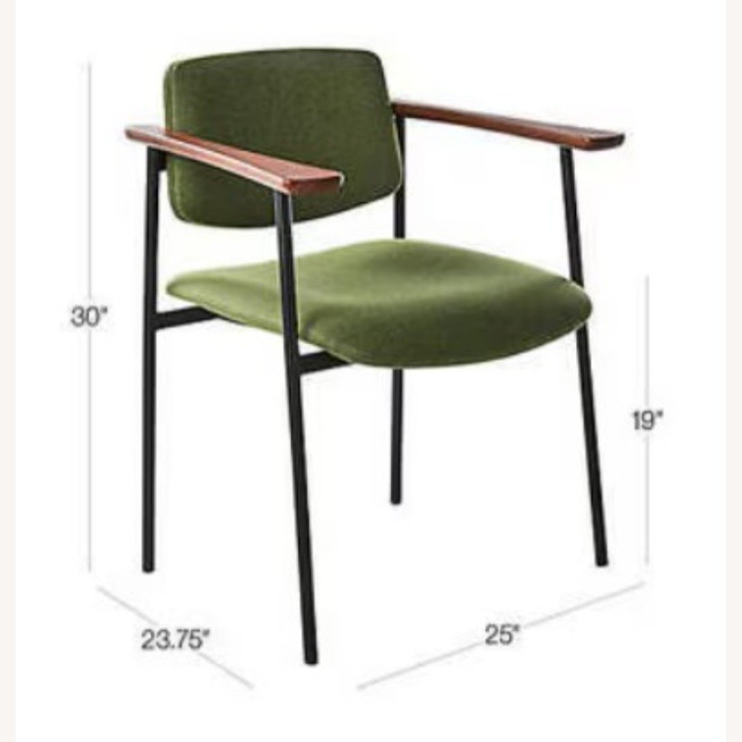 CB2 Green Wood Office Chair - image-5