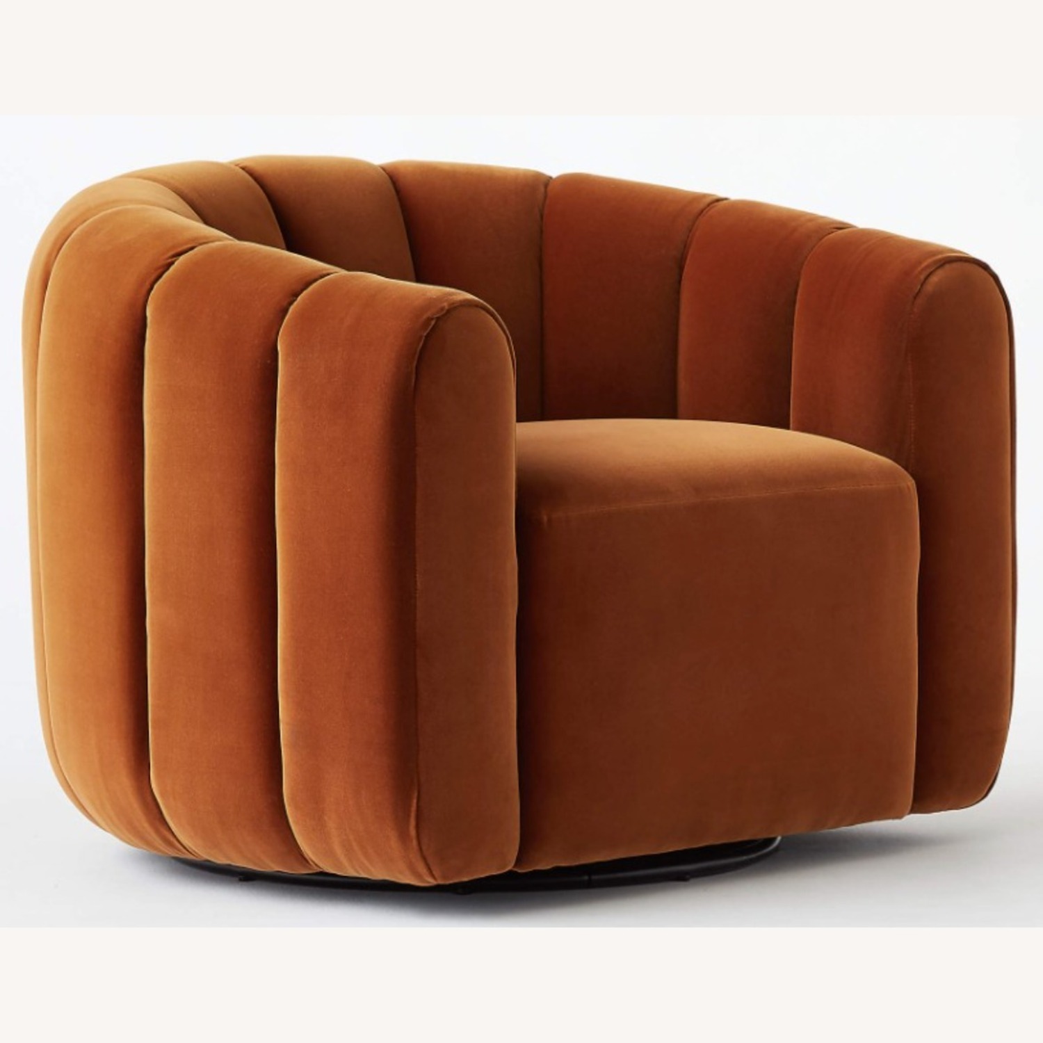 CB2 Vuue Rust Velvet Accent Chair - image-3