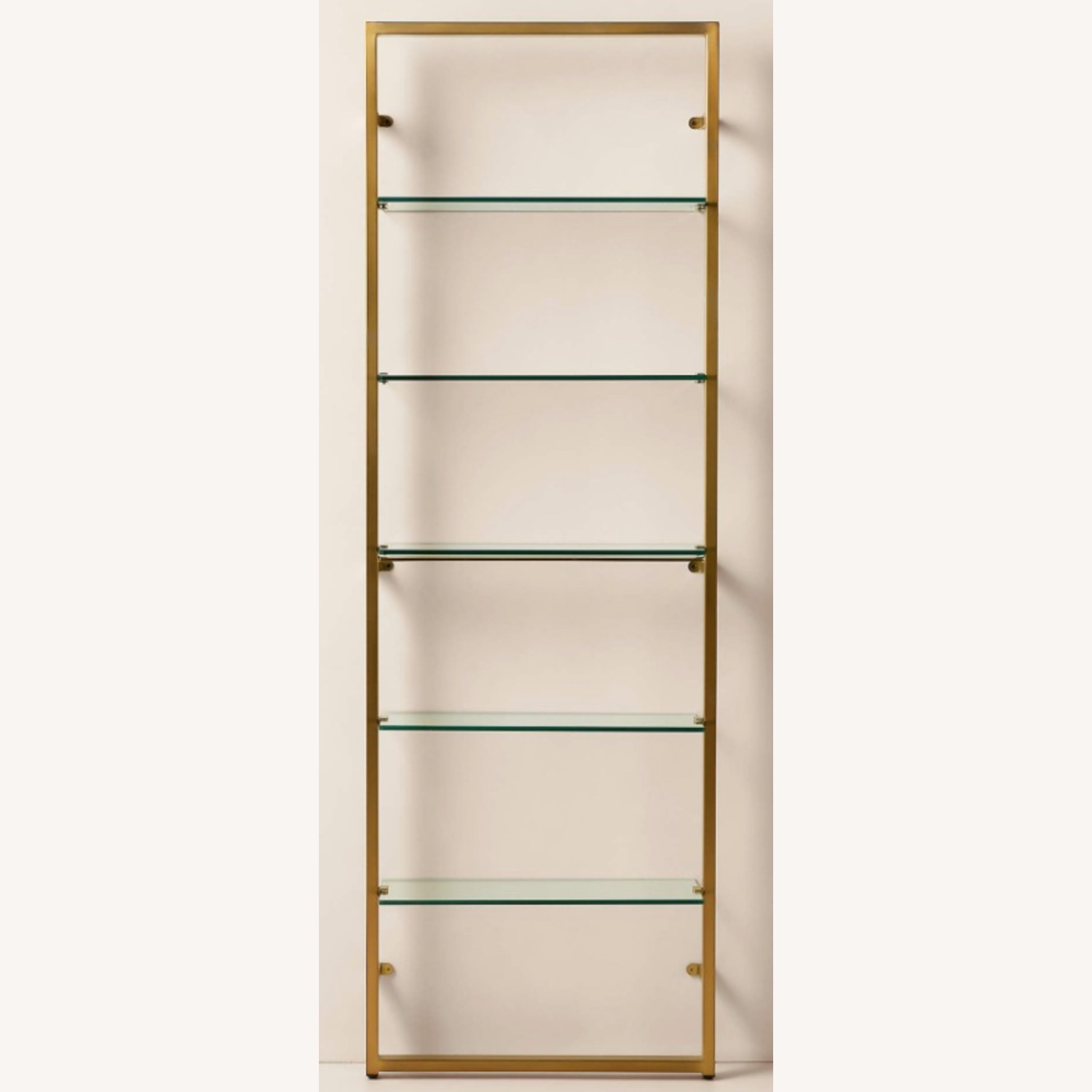 CB2 Set of 2 Brass Metal/Glass Wall Unit - image-3