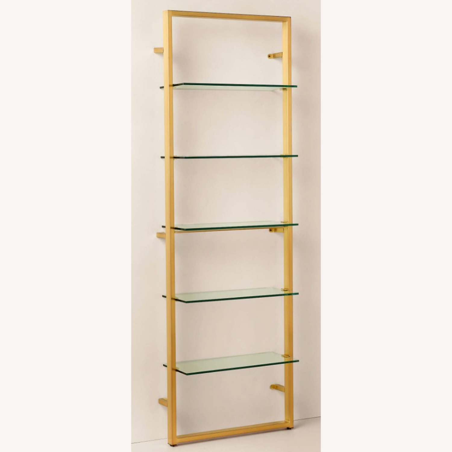 CB2 Set of 2 Brass Metal/Glass Wall Unit - image-2