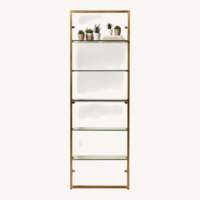 CB2 Set of 2 Brass Metal/Glass Wall Unit