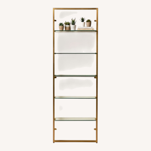 Used CB2 Set of 2 Brass Metal/Glass Wall Unit for sale on AptDeco