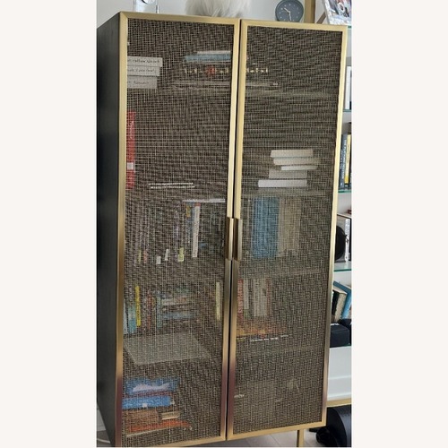 Used CB2 Vuue Dark Brown Metal Bookcase for sale on AptDeco