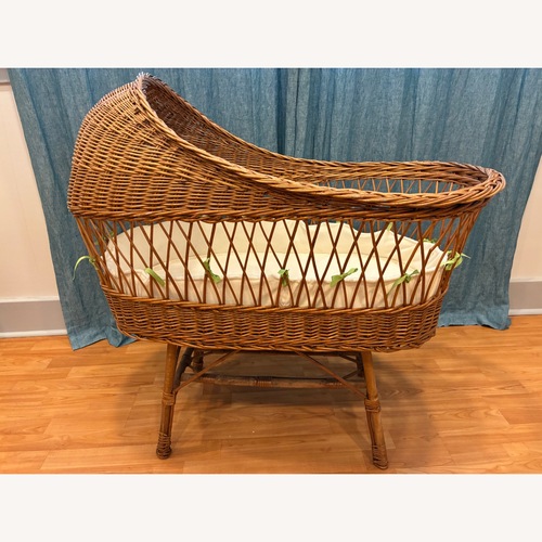 Used Vintage wicker bassinet for sale on AptDeco