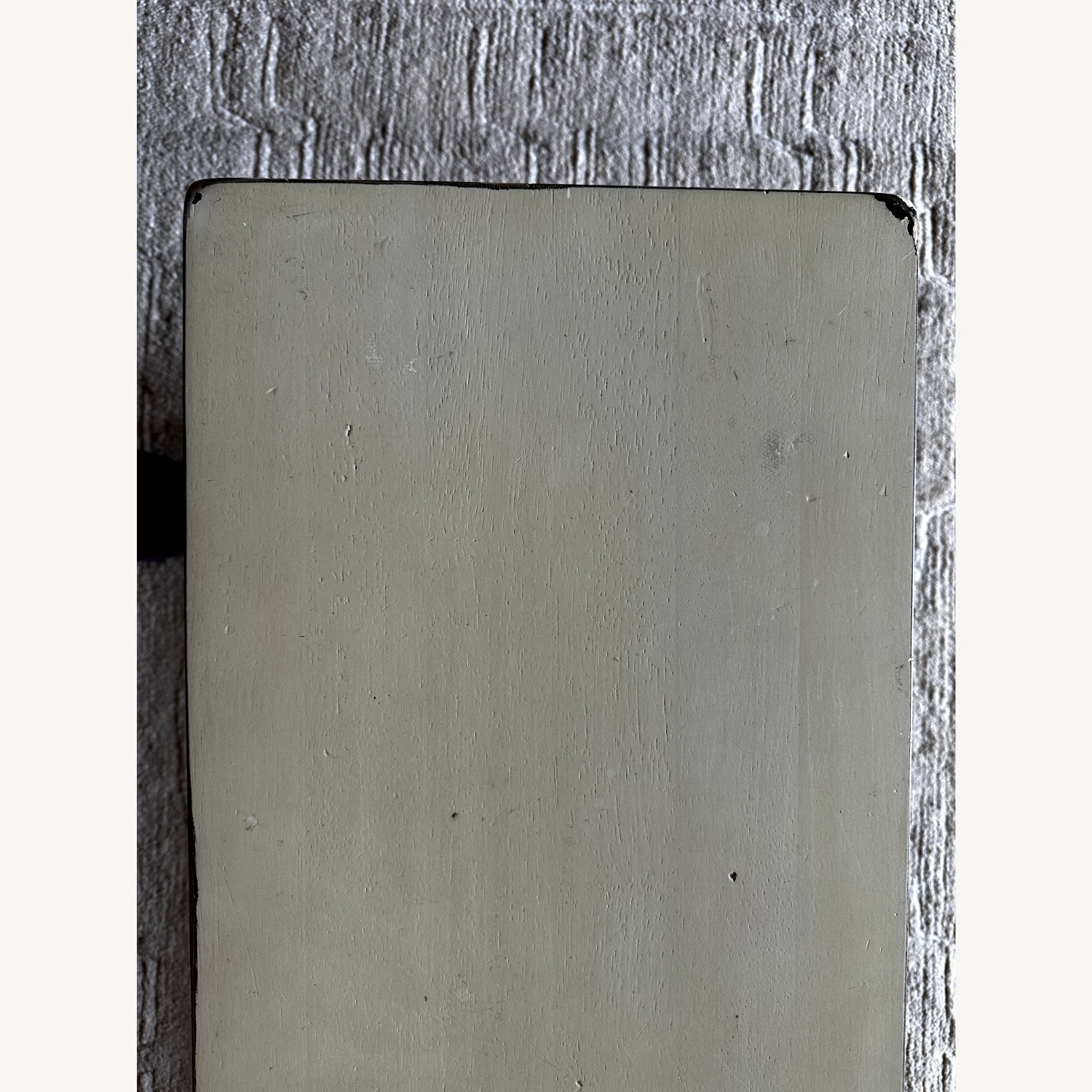 Vintage Cream Wood Farmhouse Decor Bench - image-6