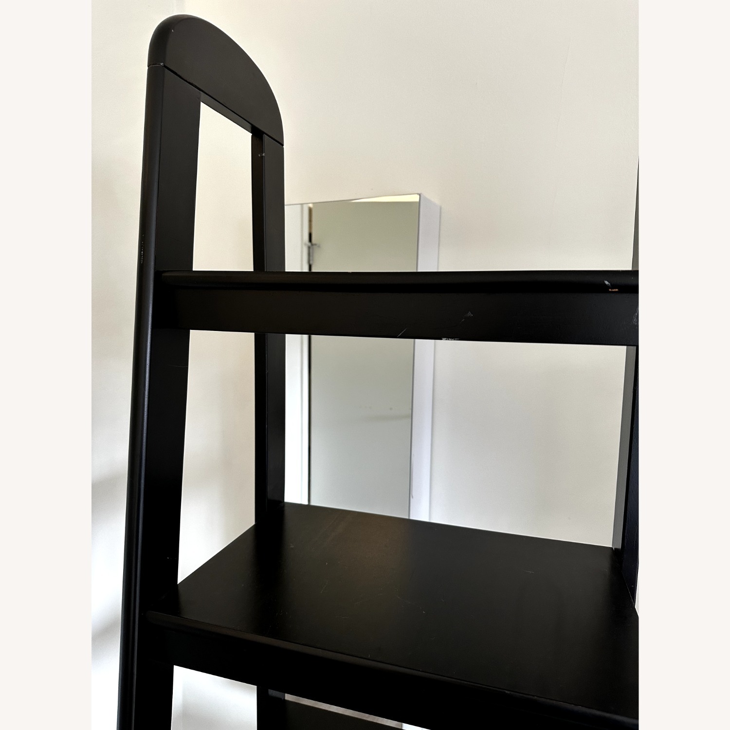 Black Wood Ladder Bookcase W 5  Shelves - image-4