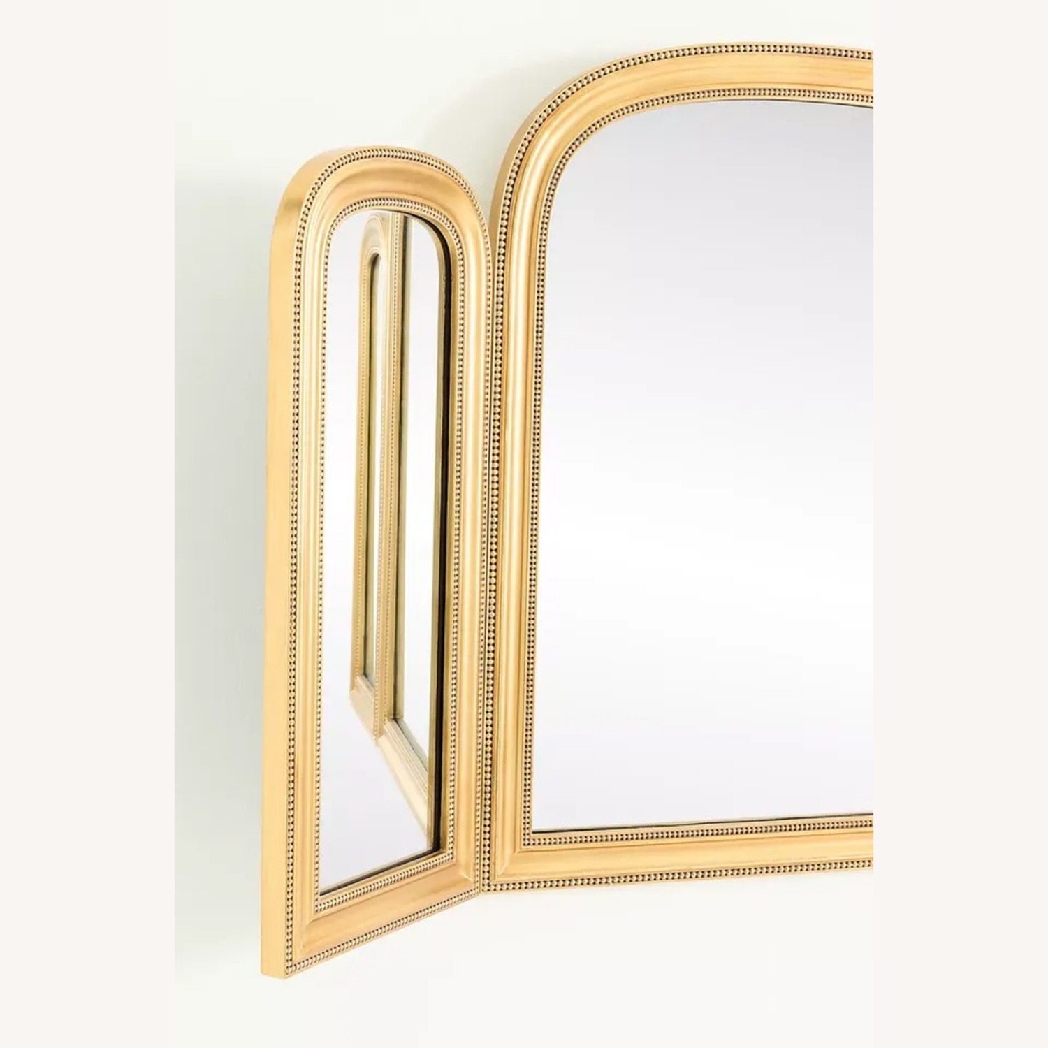 Anthropologie Gleaming Louie Gold Arch Triptych Mirror - image-3