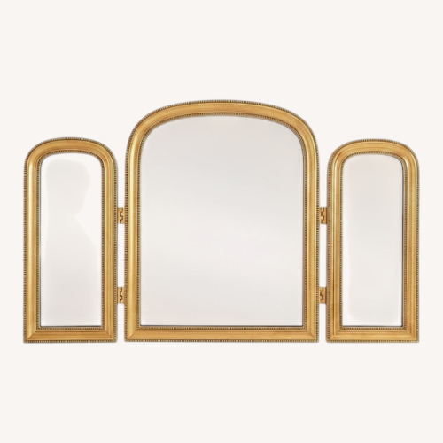Used Anthropologie Gleaming Louie Gold Arch Triptych Mirror for sale on AptDeco