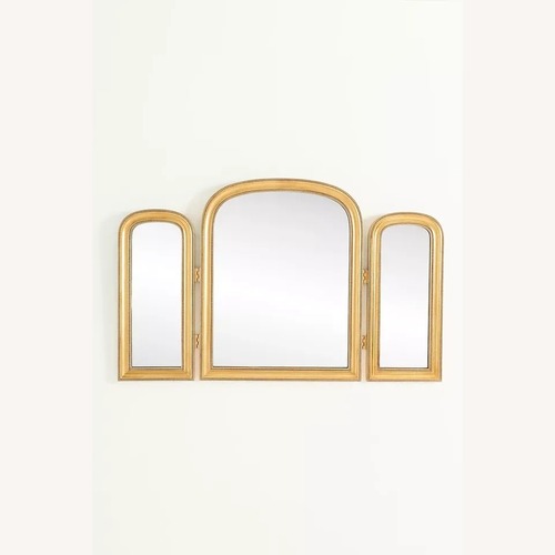Used Anthropologie Gleaming Louie Gold Arch Triptych Mirror for sale on AptDeco