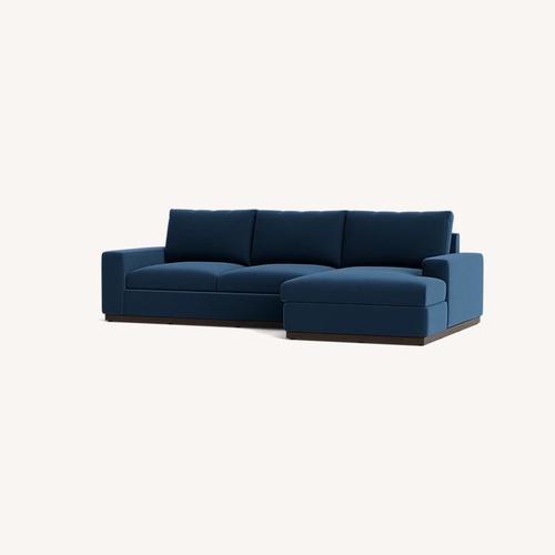Used Joybird Holt Blue 2 Piece Sectional with Storage for sale on AptDeco