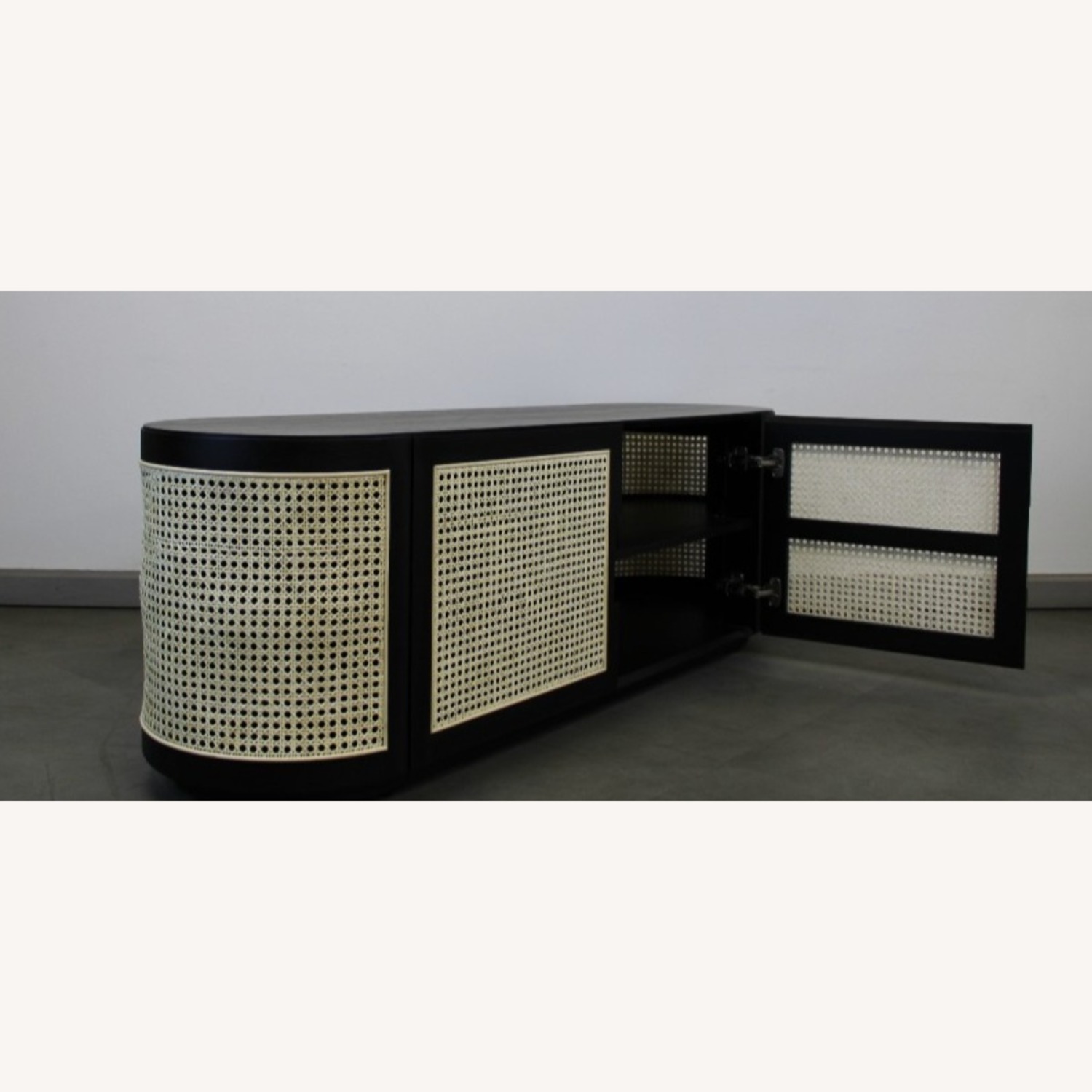 Article Black Wood Rattan Sideboard - image-2