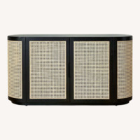 Article Black Wood Rattan Sideboard
