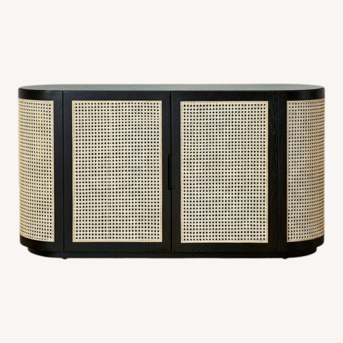 Used Article Black Wood Rattan Sideboard for sale on AptDeco