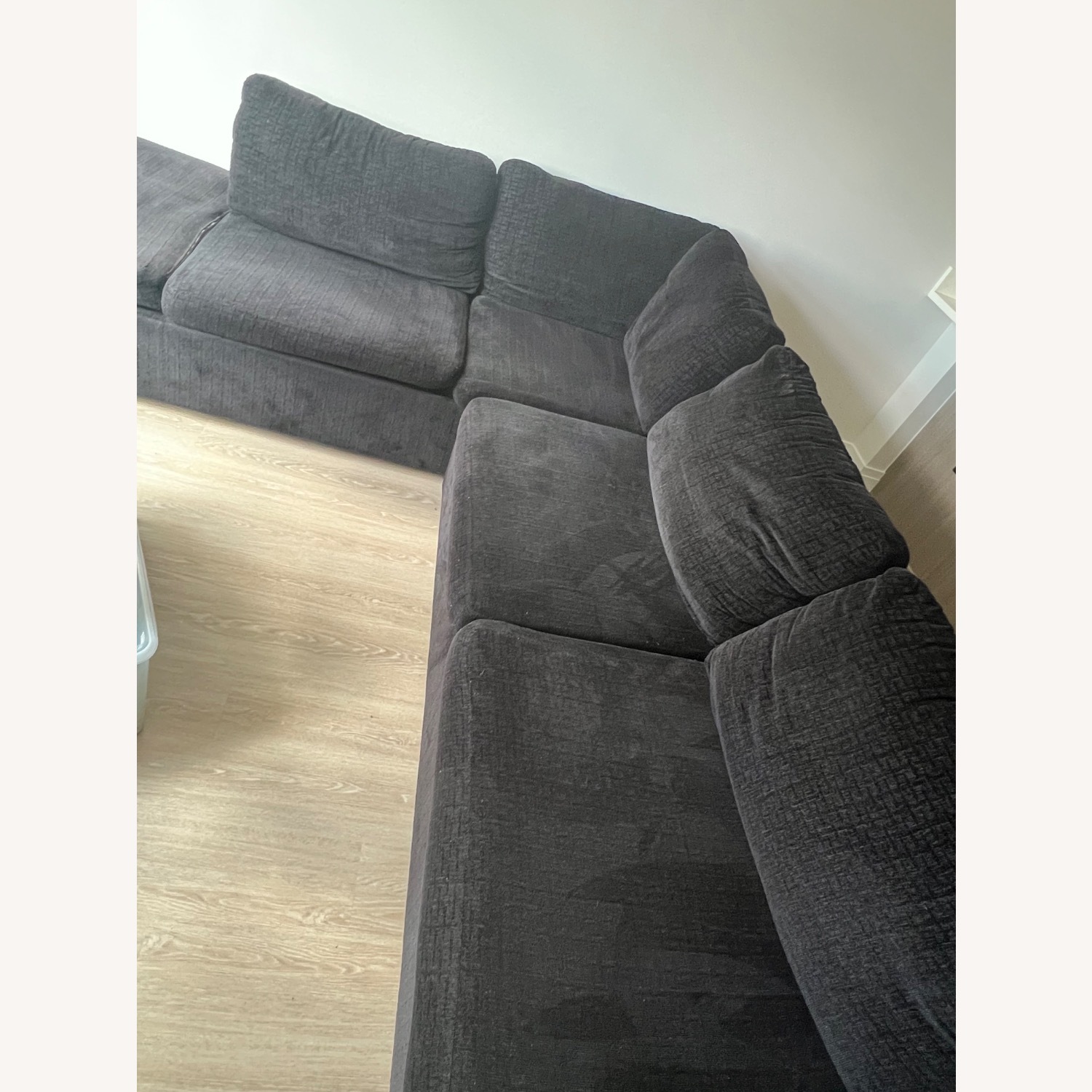Hughes Furniture Black Fabric 3+ Seater Sofa - image-3