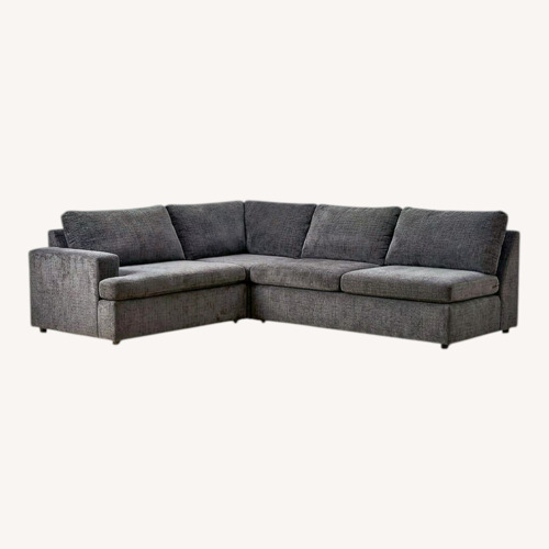 Used Hughes Furniture Black Fabric 3+ Seater Sofa for sale on AptDeco