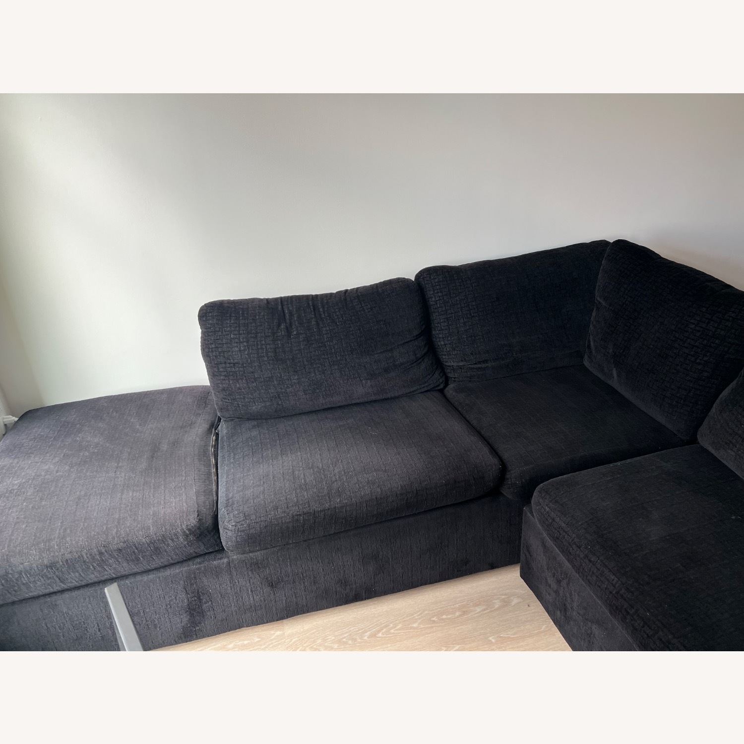 Hughes Furniture Black Fabric 3+ Seater Sofa - image-5
