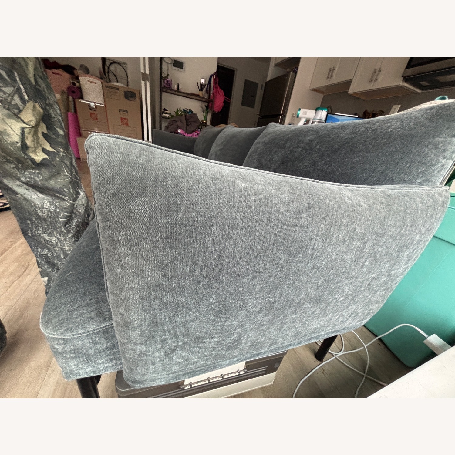 West Elm Penn 87” Dark Gray Fabric 3+ Seater Sofa - image-7