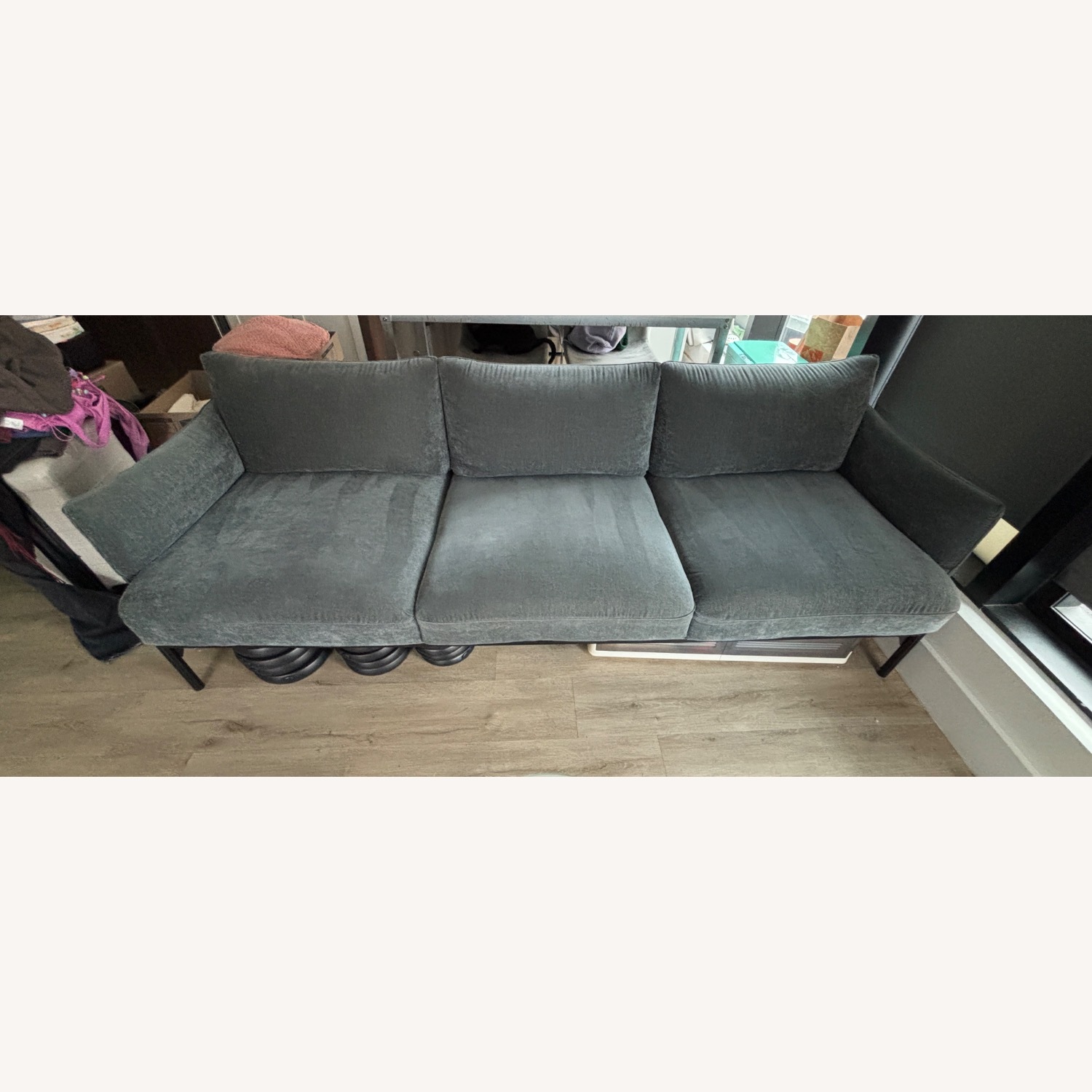West Elm Penn 87” Dark Gray Fabric 3+ Seater Sofa - image-2